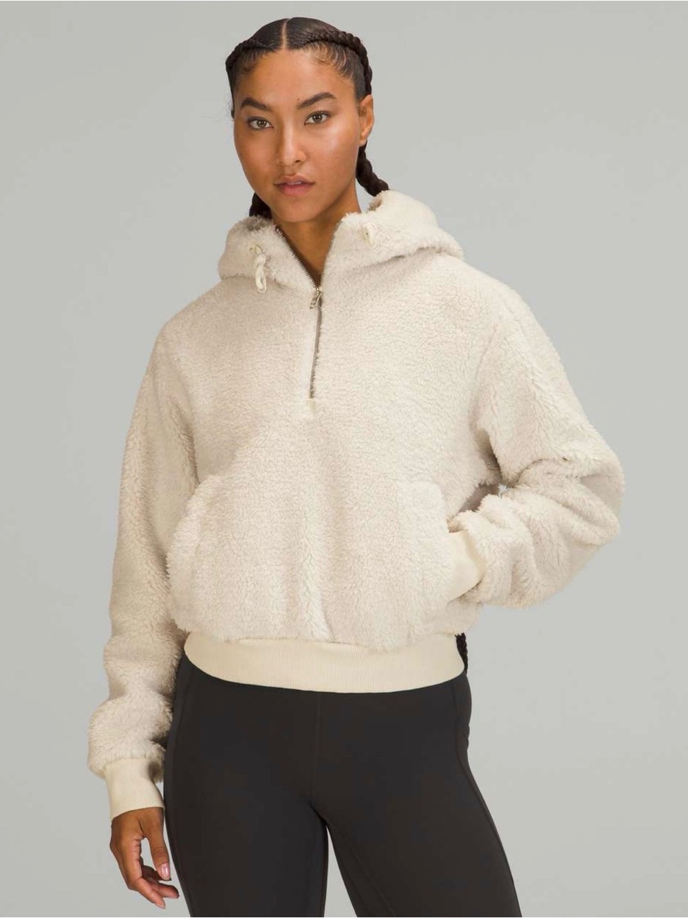 lululemon athletica Half Zip Cream Sherpa Hoodie